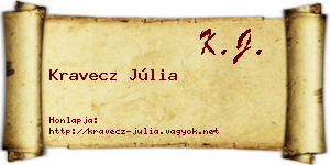 Kravecz Júlia névjegykártya