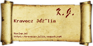 Kravecz Júlia névjegykártya